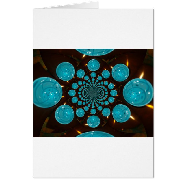 Muntliga Visningar av Cyan Ljus Kaleidoscope Art Hälsningskort (Framsidan)