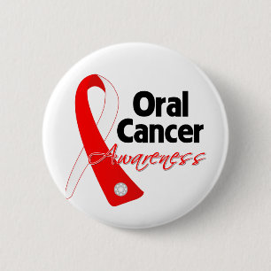 Muntligt cancermedvetenhetband knapp