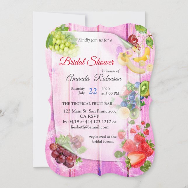 Munvattnande tropiska frukter inbjudningar (Framsida)