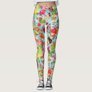 Munvattnande tropiska frukter leggings