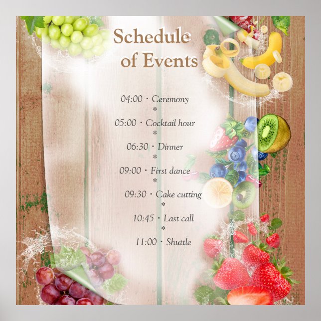 Munvattnande tropiska frukter poster (Framsidan)