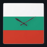 Mur Clock med Flagga från Bulgarien Fyrkantig Klocka<br><div class="desc">Fantastisk patriotisk väggklocka med Bulgariens Flagga. Den här produkten har sitt anpassade.</div>