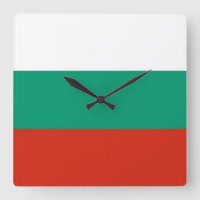 Mur Clock med Flagga från Bulgarien