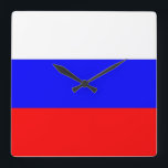 Mur Clock med Flagga från Ryssland Fyrkantig Klocka<br><div class="desc">Fantastisk patriotisk väggklocka med Rysslands Flagga. Den här produkten har sitt anpassade.</div>