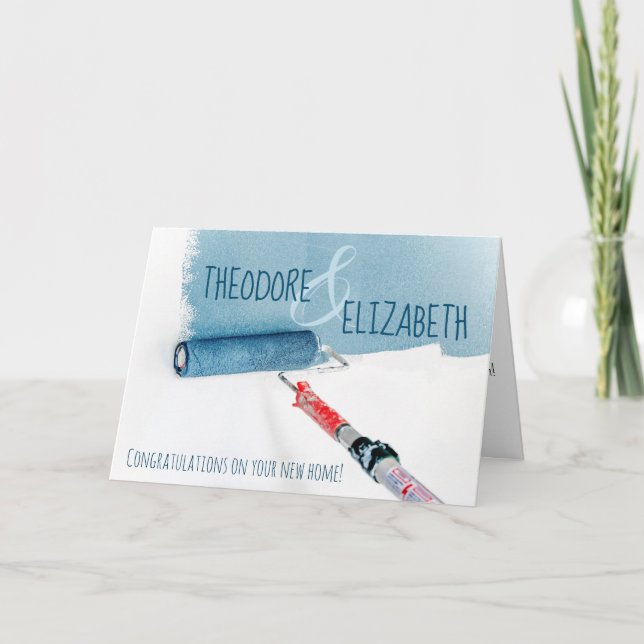 Mur målar nya hemmakontor för hälsning av grattisa helgkort (Framsida)