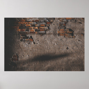 Mur med brutna tegel poster