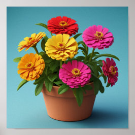 Mur och Blommigt Art, botaniskt prin i Serene Poster