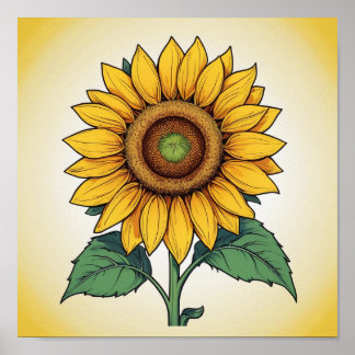 Mur och Blommigt Art, botaniskt prin i Serene Poster