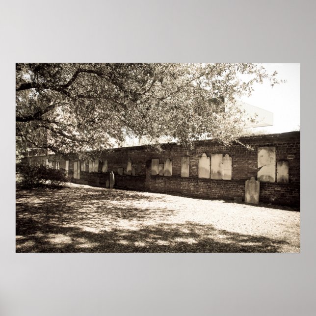 Mur vid kolonialparkens kyrkogård (Åldras) Poster (Framsidan)