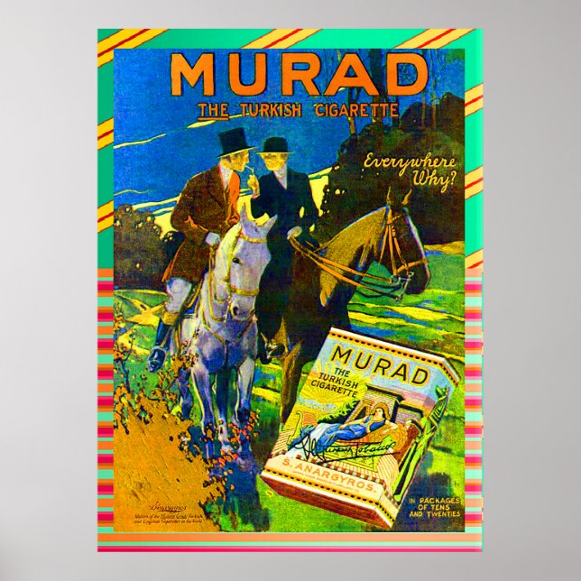 Murad Cigarettes 1910 Den turkiska cigarretten Poster (Framsidan)