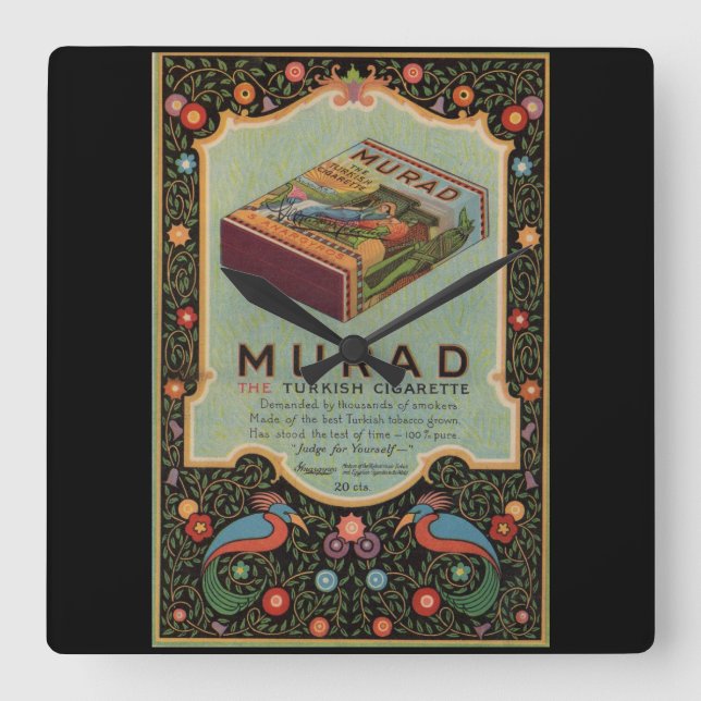 Murad Cigarettes ad Fyrkantig Klocka (Framsida)