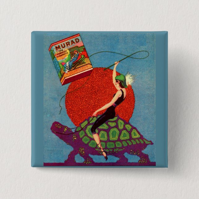 Muradcigarretter dam ridgigantisk sköldpadda knapp (Framsida)