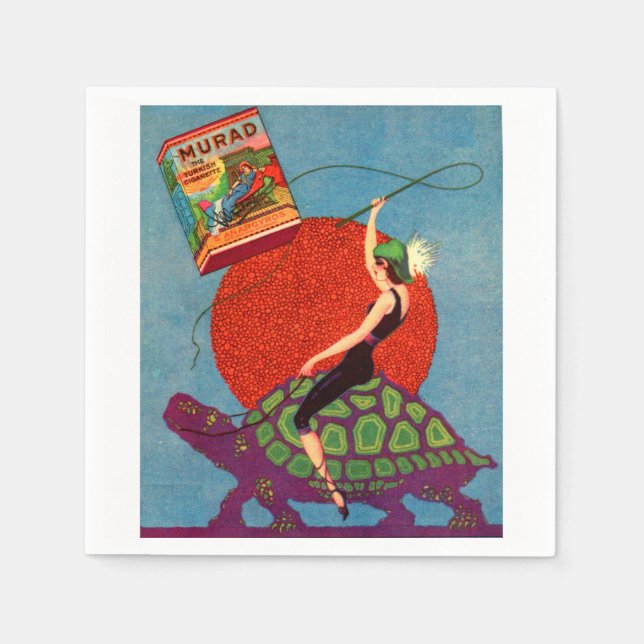 Muradcigarretter dam ridgigantisk sköldpadda pappersservett (Framsidan)