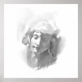 Mural Art Plaster Statue Woman-skiss Poster