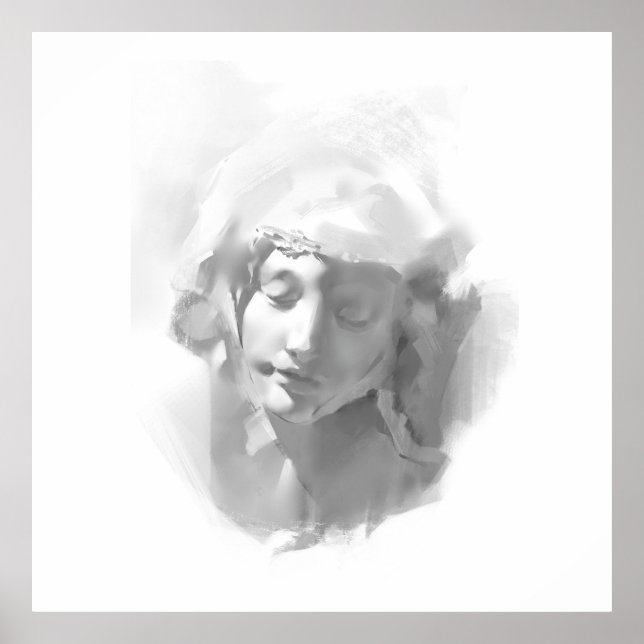 Mural Art Plaster Statue Woman-skiss Poster (Framsidan)