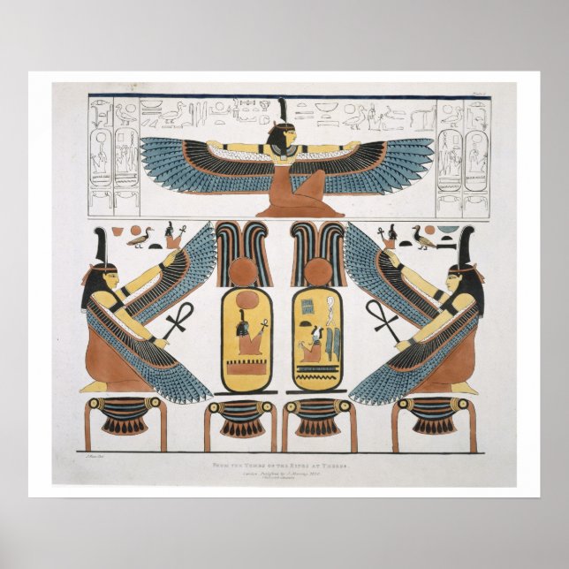 Mural från Grav i Kung vid Thebes, disco Poster (Framsidan)