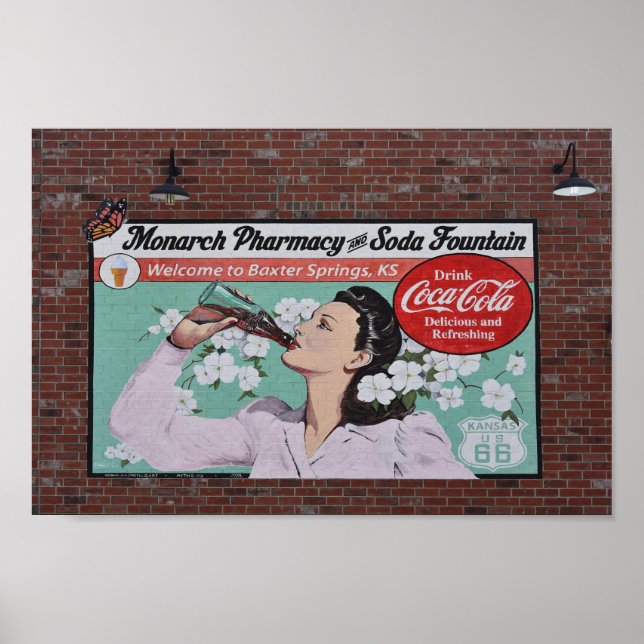 Mural hyllar Route 66, Baxter Springs, Kansas Poster (Framsidan)