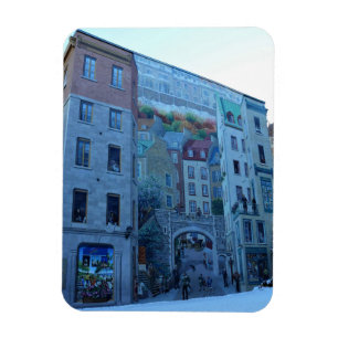 Mural in Old Quebec City, Quebec, Kanada Magnet