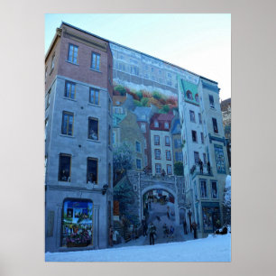 Mural in Old Quebec City, Quebec, Kanada Poster
