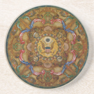 Mural & kistan Ceiling Dome i Jefferson Byggnad Underlägg Sandsten