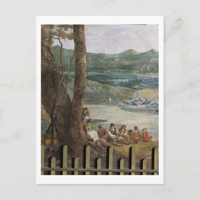 Mural tavla från Drakelvart Hall, nr. Burton på Vykort (Framsida)