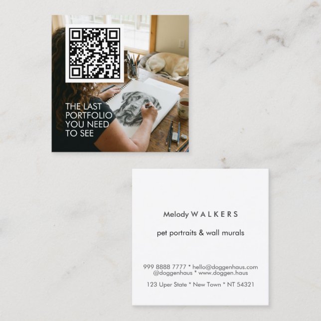 Mural wall painter  fyrkantigt visitkort (Fram/baksida)