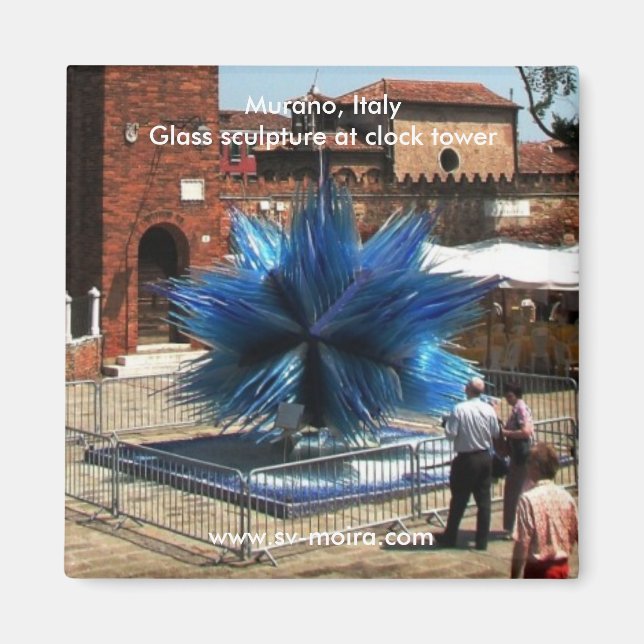 Murano, Italien Clock torn och glasskulptur Magnet (Framsidan)
