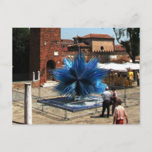 Murano, Italien Clock torn och glasskulptur Vykort