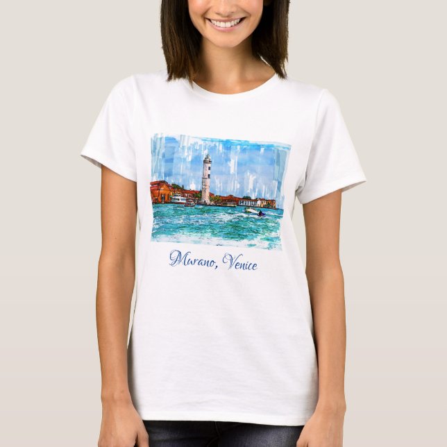 Murano Lighthouse, Venedig, Italien. T Shirt (Framsida)