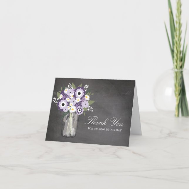 Murarburkare fylld med vilda blommor tack kort (Framsida)
