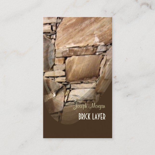 Murare, stenhuggares visitkort (Framsida)