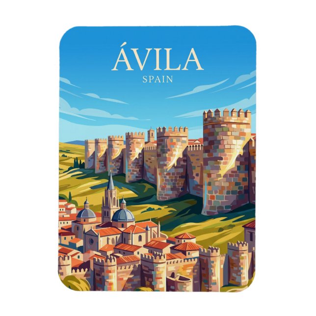 Murarna i Ávila Spanien Magnet (Vertikal)