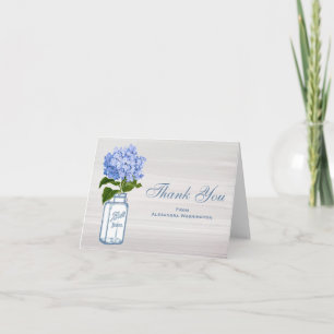 Murbrukskrukor Blå Hydrangea Grå Tack Kort
