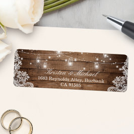 Murbruksljus i snöre Rustikala landsbygdsljus med  Returadress Etikett