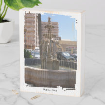 Murcia Spanien sjöhästar vatten fontän foto rustik