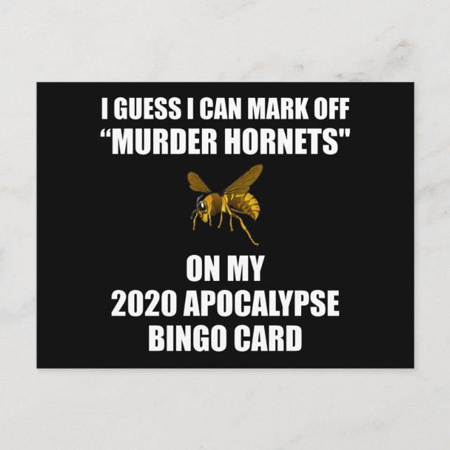 Murder Hornets 2020 Apocalypse Bingo Vykort (Framsida)