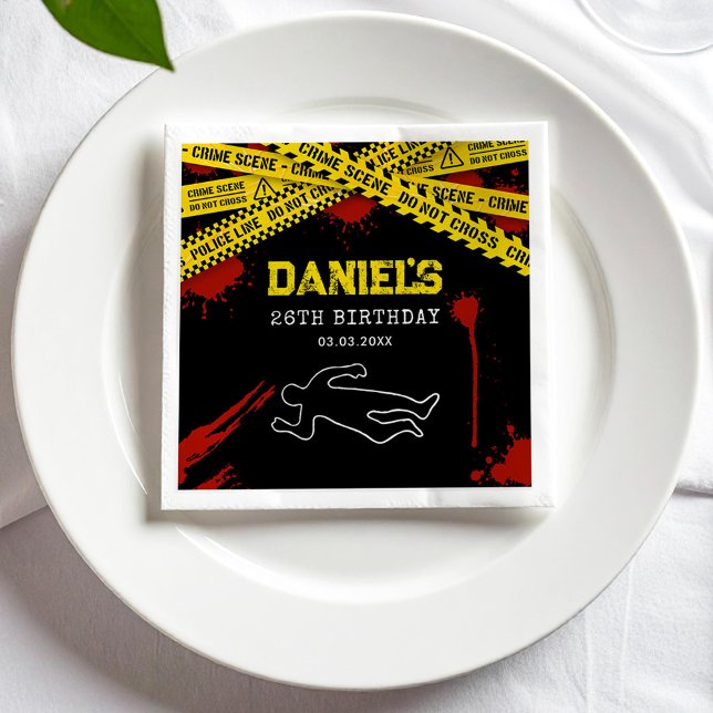 Murder Myasty Party med Gult Tape and Blood Pappersservett (Skapare uppladdad)