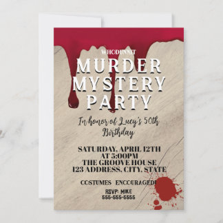Murder Mystery Dinner Invitation – Bloody Whodunit Inbjudningar
