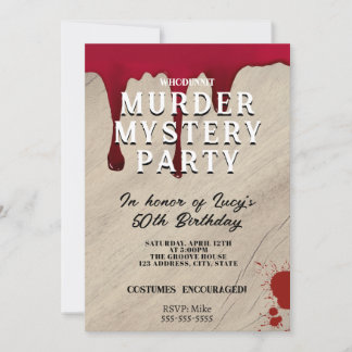 Murder Mystery Dinner Invitation – Bloody Whodunit Inbjudningar