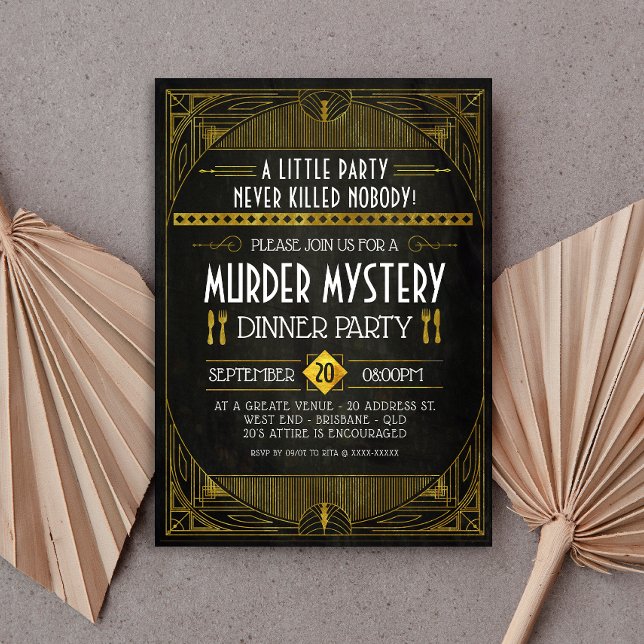 Murder Mystery Dinner Party Invitation Inbjudningar (Skapare uppladdad)