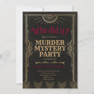 Murder Mystery Game Birthday Party Invitation Inbjudningar