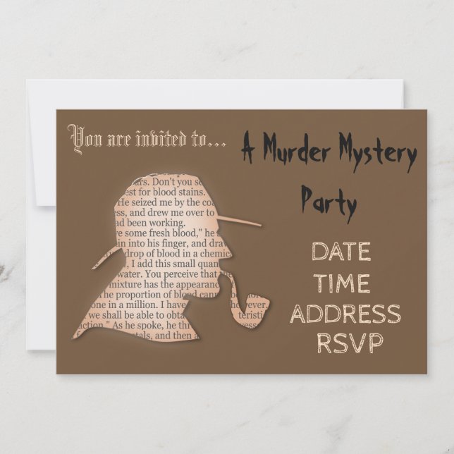 Murder Mystery temaparty Inbjudningar (Framsida)