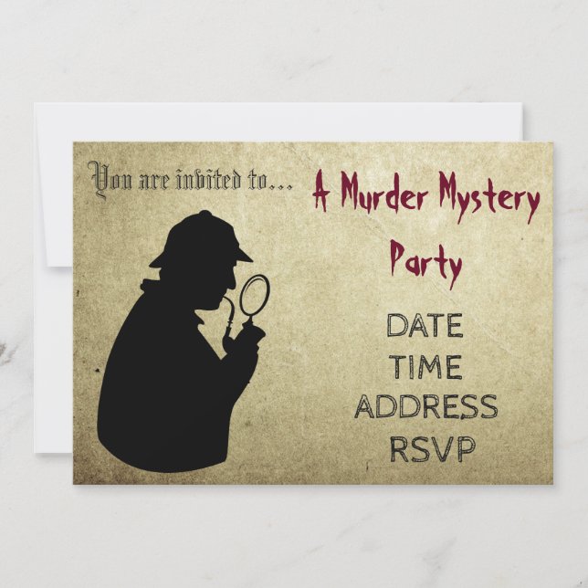 Murder Mystery temaparty Inbjudningar (Framsida)