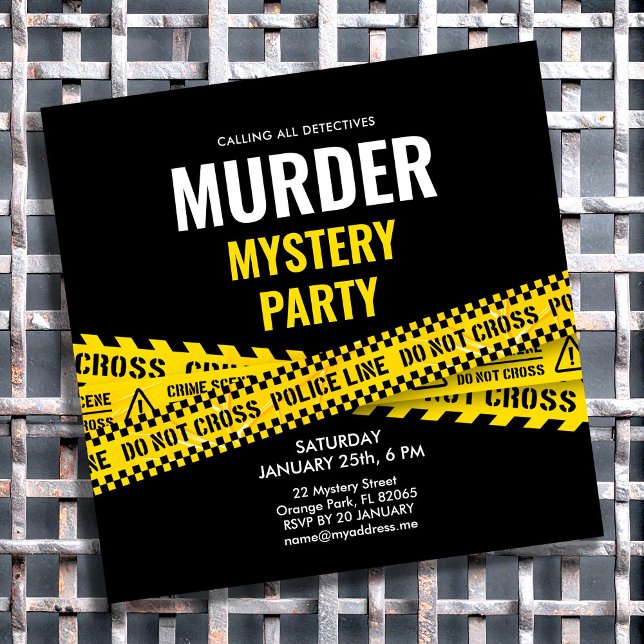 Murder Mystoppe Party Gult Dinner-polisband Kort (Skapare uppladdad)
