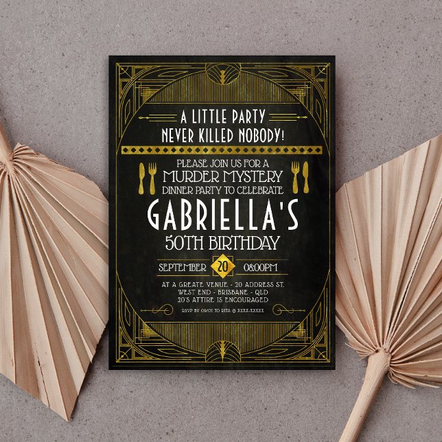 Murder Mystoppet Party Birthday Inbjudningar (Skapare uppladdad)