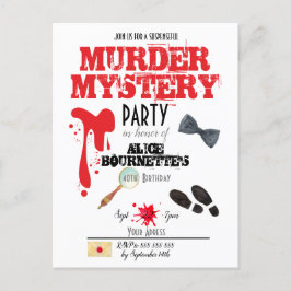 Murder Mystoppi Födelsedagsfest inbjudan