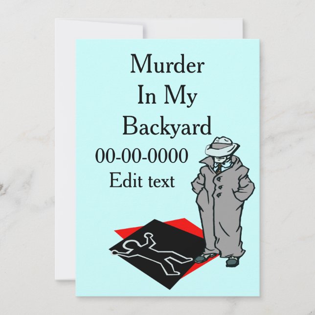 Murder Mystoppi Party Inbjudningar (Framsida)