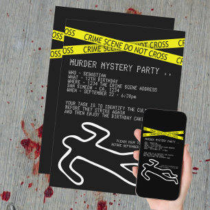 Murder Mystoppi Party Inbjudningar