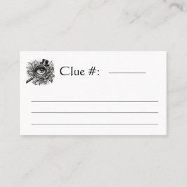 Murder Mystoppmiddag Clue Visitkort