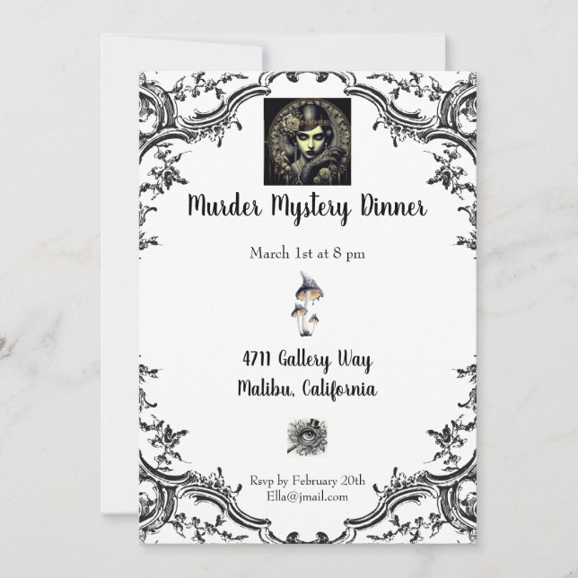 Murder Mystoppmiddag Inbjudningar (Framsida)